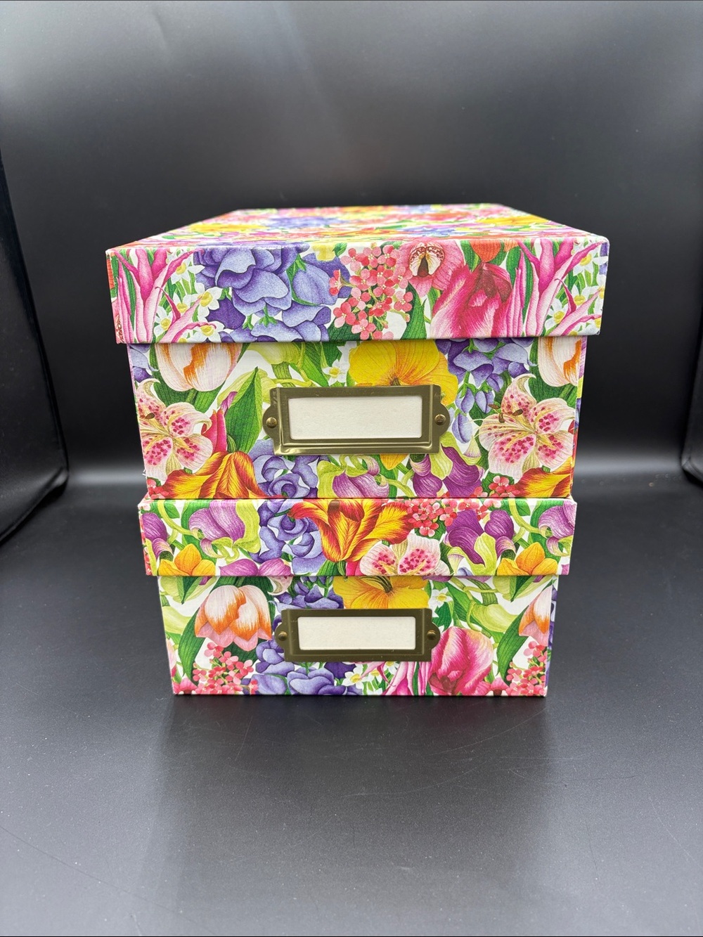 Set of Two Floral Decorative Storage Box Set - Multicolor